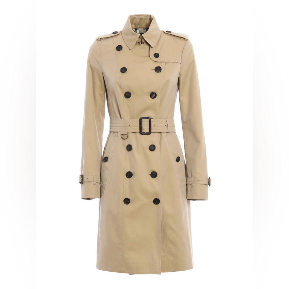 BURBERRY *NWT* Sandringham Long Double-Breasted Trench Coat in Honey Size 2